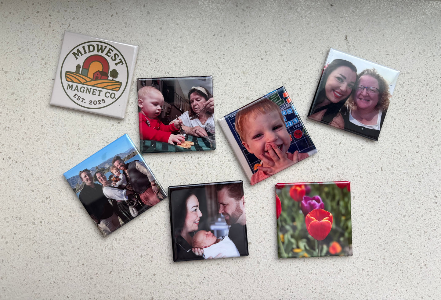 Square 2x2 magnet set of 10